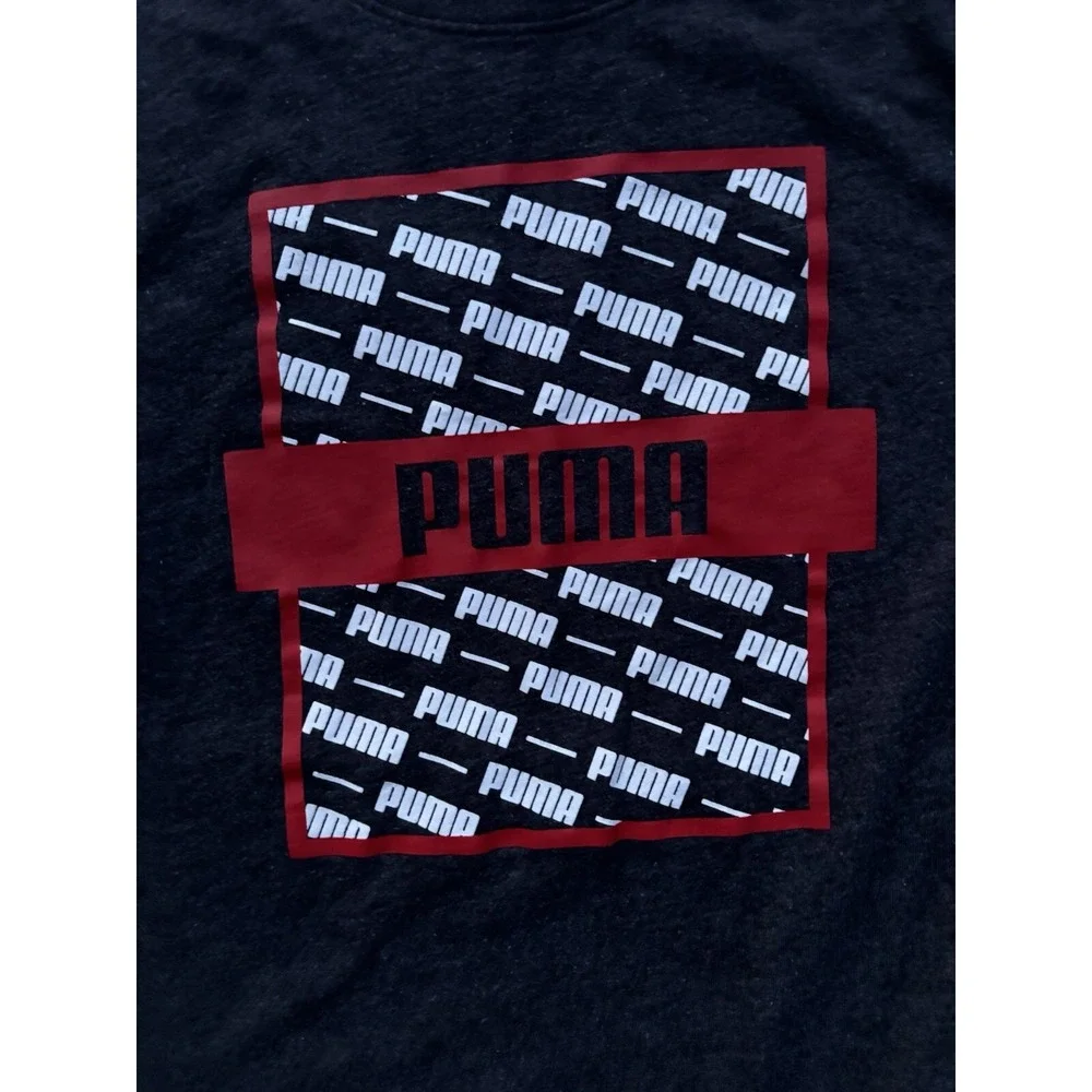 Puma Men's Gray Graphic Logo T-Shirt Size‎ M Short Sleeve Casual
